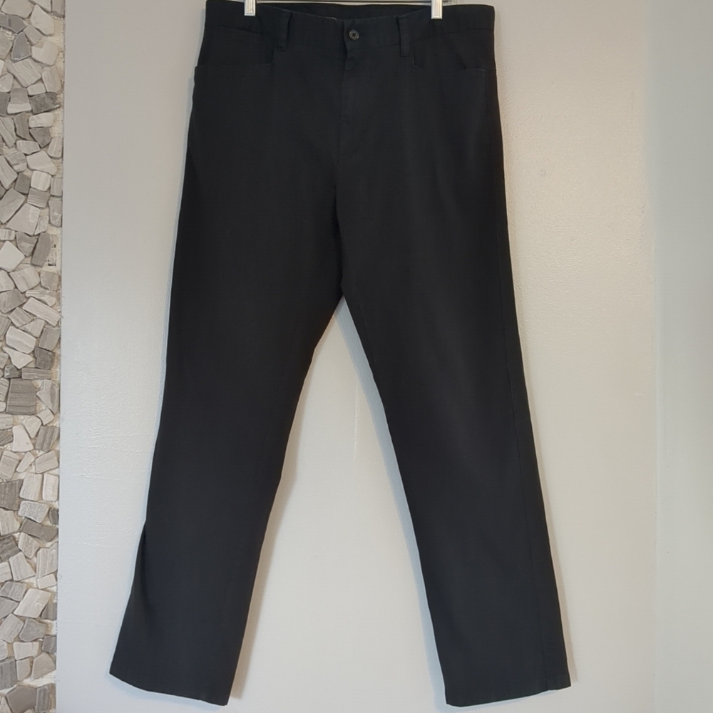 Calvin Klein Chino Pants Mens 34 Black Stripe  Cotton Business Casual Formal